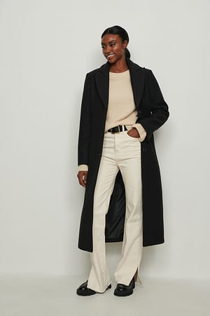Black Straight Fitted Coat