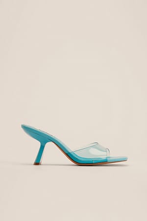 Turquoise Transparent Angular Heels