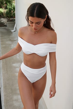 White Off-Shoulder Bikini Top