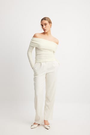 Offwhite Off Shoulder Structured Top