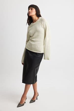 Open Back Knitted Lacing Sweater Outfit