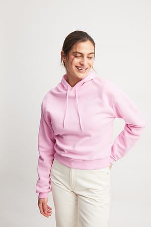 Light Lilac Sweatshirt à capuche bio basique à logo