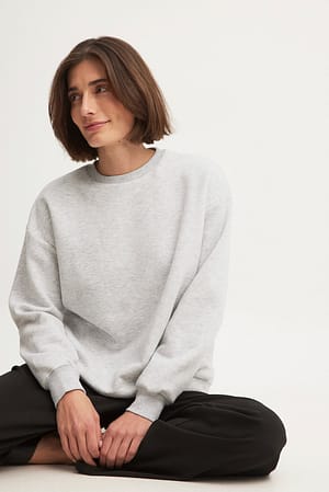 Light Grey Melange Oversized Sweatshirt