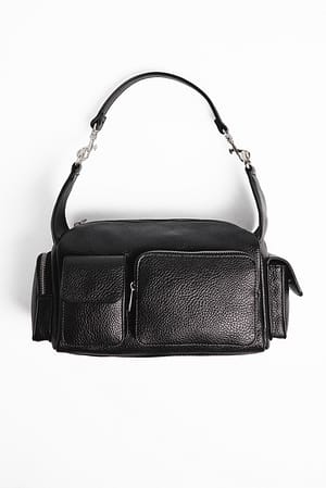 Black Pocket Detail Shoulder Bag