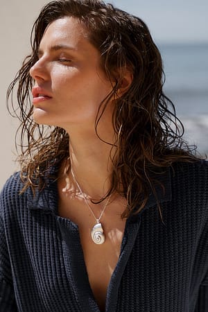 Silver Shell Pendant Necklace