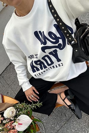 Offwhite/Navy Sweatshirt imprimé ville