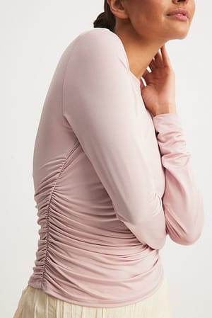 Dusty Pink Shiny Drapy Top