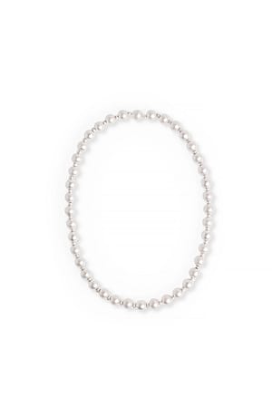 Silver Collier de perles couleur argent