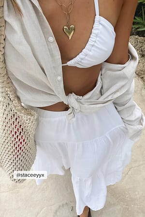 White Reverse Triangle Bikini Top