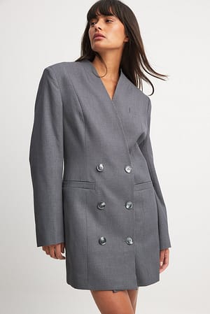 Grey Robe blazer droite oversize
