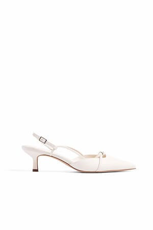 Offwhite Strappy Slingback Pumps