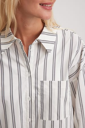 Black/White Striped Oversized Shirt