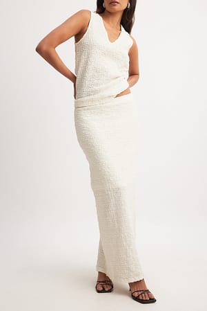Offwhite Structured Maxi Skirt