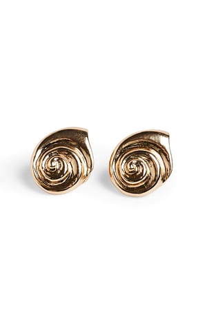 Gold Swirl Shell Earrings