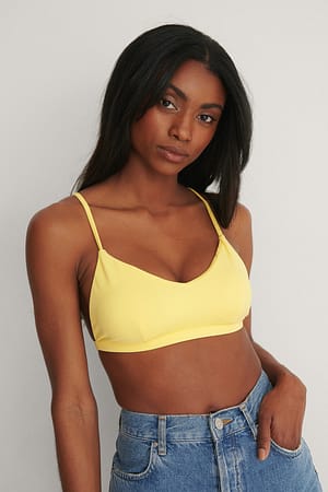 Yellow Carmen Bikini Top