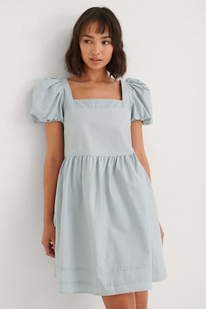 Gray Wide Cut Mini Dress