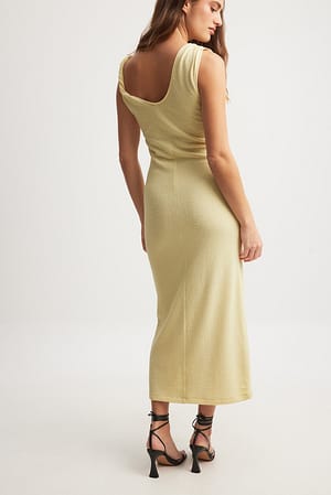 Offwhite Twist Detail Midi Dress