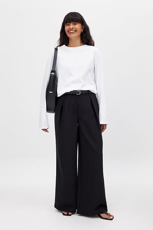 Black Wide High Waist Suit Pants