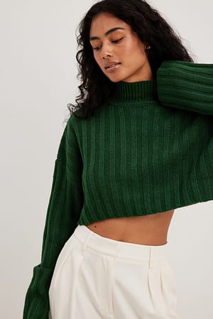 Green Wide Sleeve Sweater